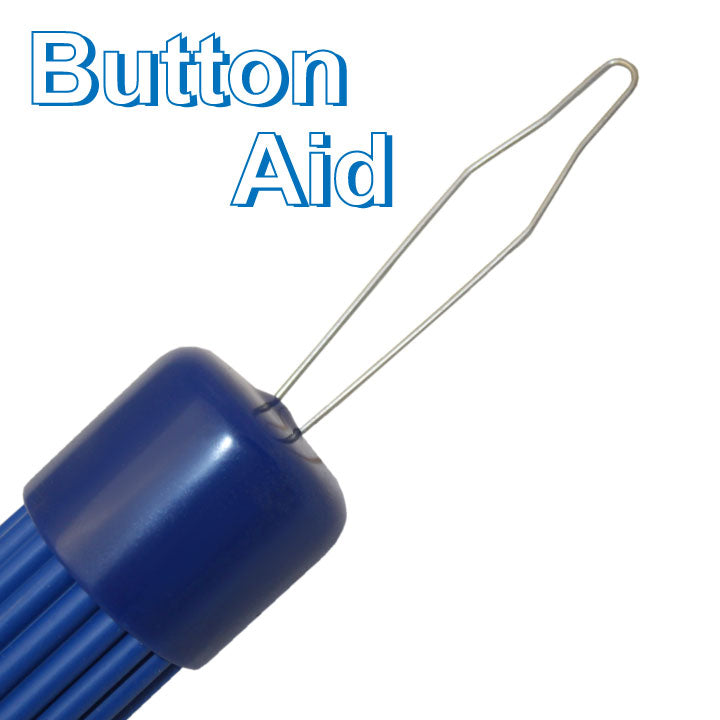 Ribbed Handled Button Aid with Zipper Pull